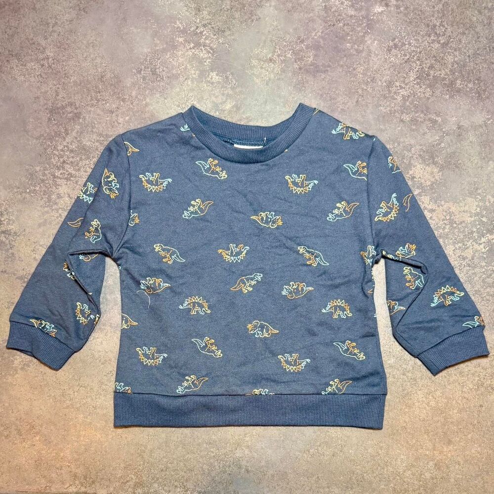 Petit Lem Mini Threads Dinosaur Sweatshirt 18M Navy Allover Dino Print Pullover